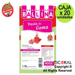 PASTA BALLINA DE GOMA COLOR ROJO 500GRS 20 x 1